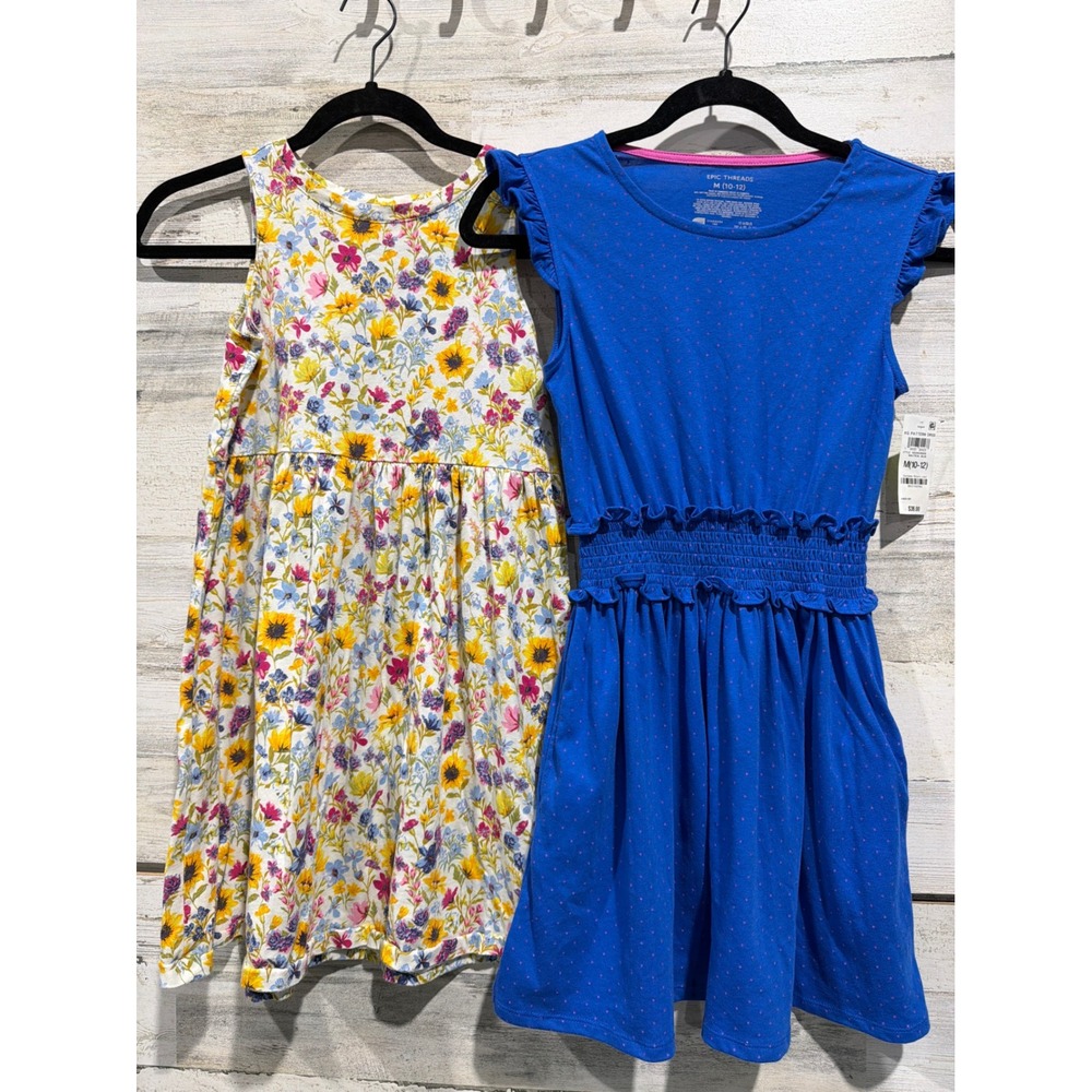 Old Navy Epic Threads Dress Girls 10-12 Floral Polka Dot Cottagecore NWT EUC